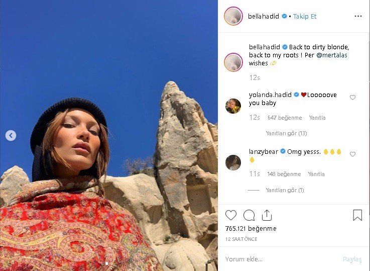 Türk güneşiyle aydınlatılmış Bella Hadid’e binlerce beğeni yağdı