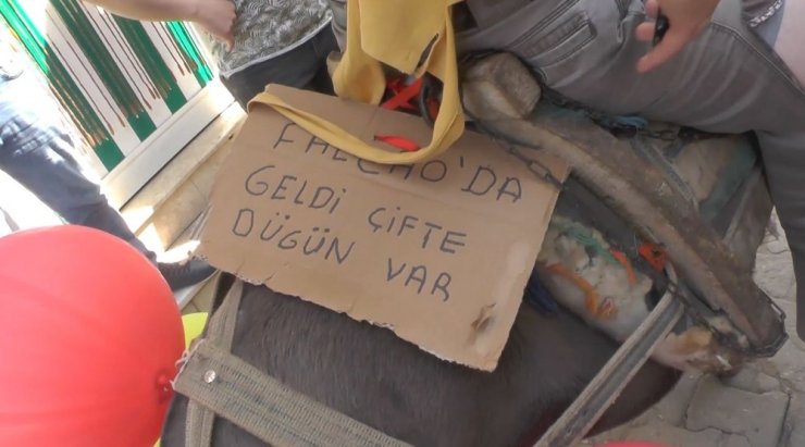 Damadın kıyafetlerini parçalayıp eşeğe bindirdiler